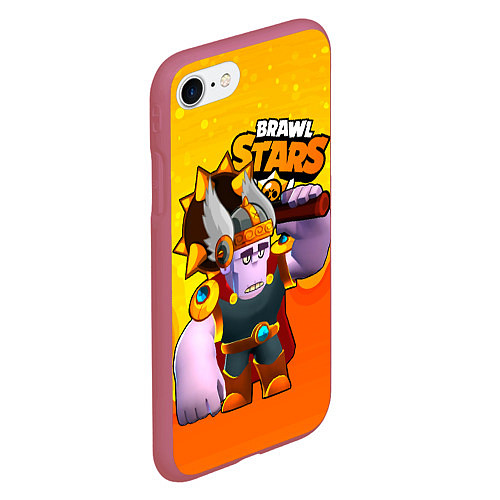 Чехол iPhone 7/8 матовый Brawl Stars Фрэнк Викинг / 3D-Малиновый – фото 2