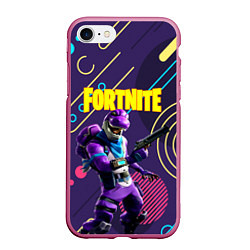 Чехол iPhone 7/8 матовый FORTNITE, цвет: 3D-малиновый