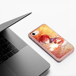 Чехол iPhone 7/8 матовый Тодороки Шото, цвет: 3D-светло-розовый — фото 2