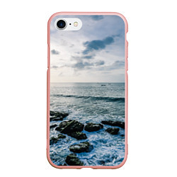 Чехол iPhone 7/8 матовый Море, цвет: 3D-светло-розовый