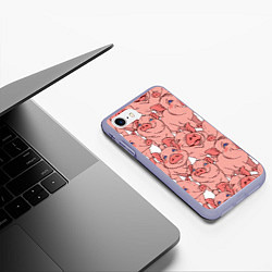 Чехол iPhone 7/8 матовый Свиньи цвета 3D-светло-сиреневый — фото 2