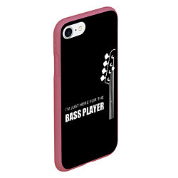 Чехол iPhone 7/8 матовый BASS PLAYER GUITAR, цвет: 3D-малиновый — фото 2