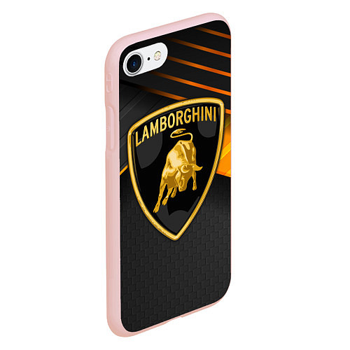 Чехол iPhone 7/8 матовый Lamborghini / 3D-Светло-розовый – фото 2