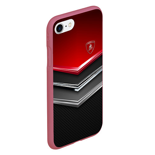 Чехол iPhone 7/8 матовый Lamborghini / 3D-Малиновый – фото 2
