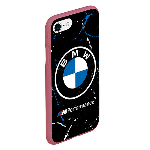 Чехол iPhone 7/8 матовый BMW БМВ / 3D-Малиновый – фото 2