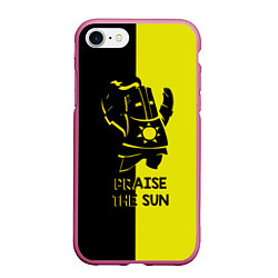 Чехол iPhone 7/8 матовый Praise the sun, цвет: 3D-малиновый