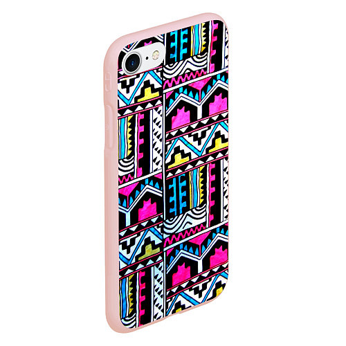 Чехол iPhone 7/8 матовый Ацтеки / 3D-Светло-розовый – фото 2