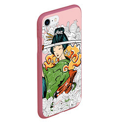Чехол iPhone 7/8 матовый Geisha 22, цвет: 3D-малиновый — фото 2