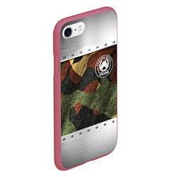 Чехол iPhone 7/8 матовый Танковые войска РФ, цвет: 3D-малиновый — фото 2