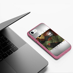 Чехол iPhone 7/8 матовый Танковые войска РФ, цвет: 3D-малиновый — фото 2