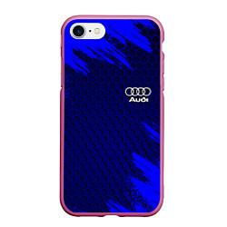 Чехол iPhone 7/8 матовый AUDI, цвет: 3D-малиновый