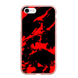 Чехол iPhone 7/8 матовый Красный на черном, цвет: 3D-светло-розовый