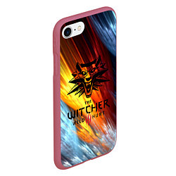 Чехол iPhone 7/8 матовый The Witcher Ведьмак Logo, цвет: 3D-малиновый — фото 2