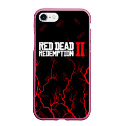 Чехол iPhone 7/8 матовый RED DEAD REDEMPTION 2, цвет: 3D-малиновый