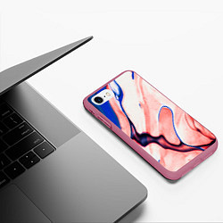 Чехол iPhone 7/8 матовый Fluid art, цвет: 3D-малиновый — фото 2