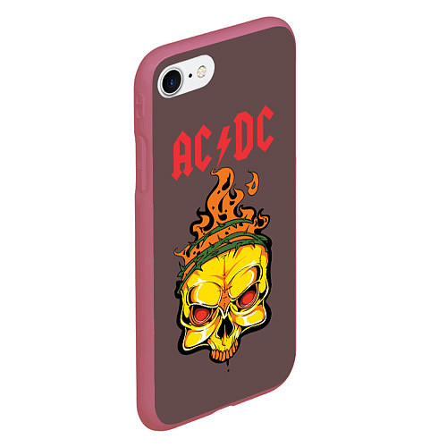 Чехол iPhone 7/8 матовый ACDC / 3D-Малиновый – фото 2