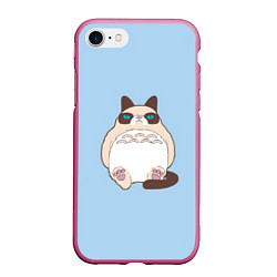 Чехол iPhone 7/8 матовый Тоторный кот, цвет: 3D-малиновый