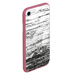 Чехол iPhone 7/8 матовый Деревянный, цвет: 3D-малиновый — фото 2