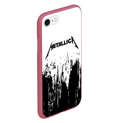 Чехол iPhone 7/8 матовый METALLICA МЕТАЛЛИКА, цвет: 3D-малиновый — фото 2