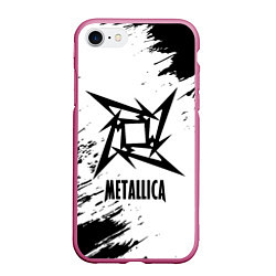 Чехол iPhone 7/8 матовый METALLICA МЕТАЛЛИКА, цвет: 3D-малиновый