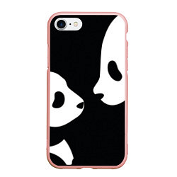 Чехол iPhone 7/8 матовый Panda, цвет: 3D-светло-розовый