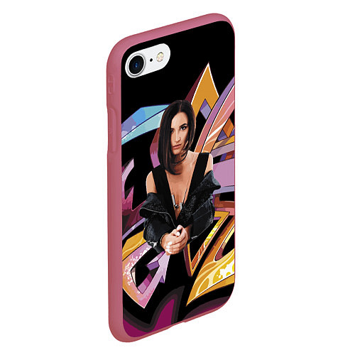 Чехол iPhone 7/8 матовый Supergirl / 3D-Малиновый – фото 2