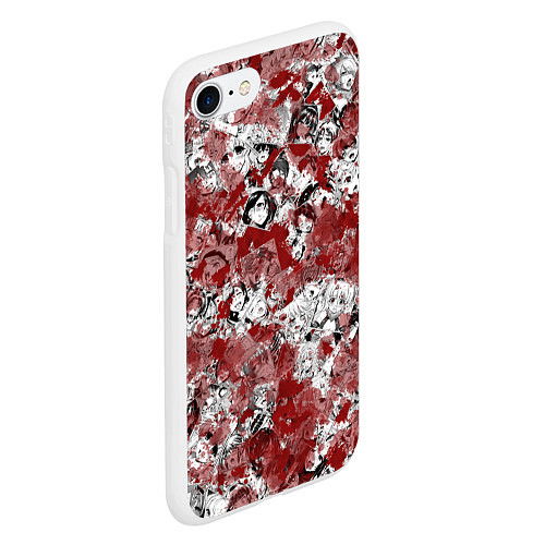 Чехол iPhone 7/8 матовый Кровавый ахегао / 3D-Белый – фото 2