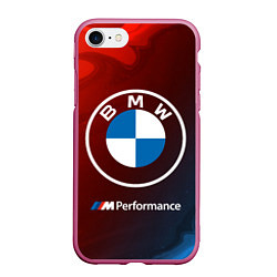 Чехол iPhone 7/8 матовый BMW БМВ, цвет: 3D-малиновый