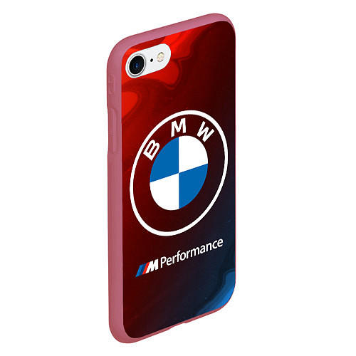 Чехол iPhone 7/8 матовый BMW БМВ / 3D-Малиновый – фото 2