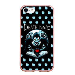 Чехол iPhone 7/8 матовый Death Note, цвет: 3D-светло-розовый