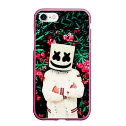 Чехол iPhone 7/8 матовый MARSHMELLO ROSES, цвет: 3D-малиновый