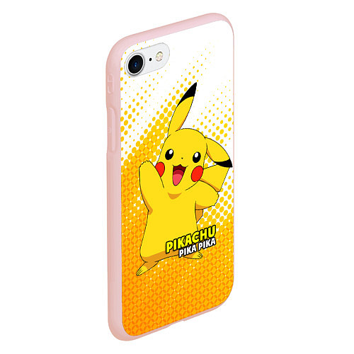 Чехол iPhone 7/8 матовый Pikachu Pika Pika / 3D-Светло-розовый – фото 2
