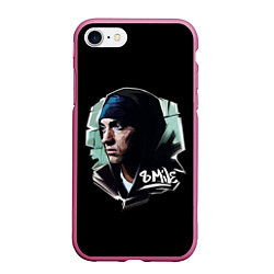 Чехол iPhone 7/8 матовый EMINEM 8 MILE, цвет: 3D-малиновый