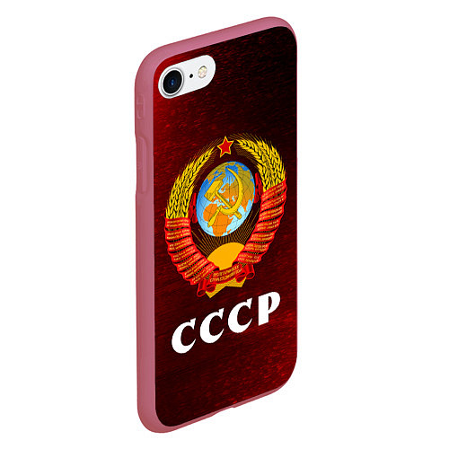 Чехол iPhone 7/8 матовый СССР USSR / 3D-Малиновый – фото 2