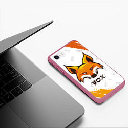 Чехол iPhone 7/8 матовый FOX, цвет: 3D-малиновый — фото 2