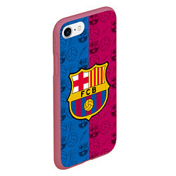 Чехол iPhone 7/8 матовый FC BARCELONA, цвет: 3D-малиновый — фото 2