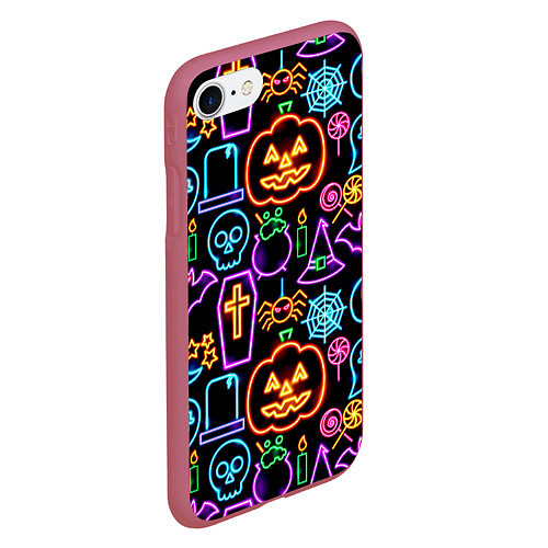 Чехол iPhone 7/8 матовый Halloween / 3D-Малиновый – фото 2