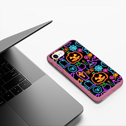 Чехол iPhone 7/8 матовый Halloween, цвет: 3D-малиновый — фото 2