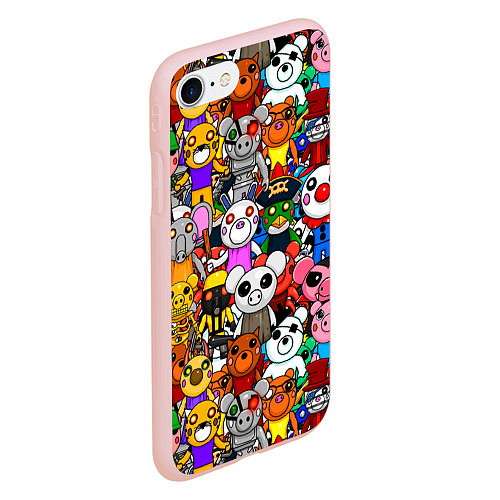 Чехол iPhone 7/8 матовый ROBLOX PIGGY / 3D-Светло-розовый – фото 2