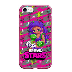 Чехол iPhone 7/8 матовый Rosa Brawl Stars, цвет: 3D-малиновый
