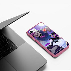 Чехол iPhone 7/8 матовый Brawl STARS MORTIS-FRANK, цвет: 3D-малиновый — фото 2