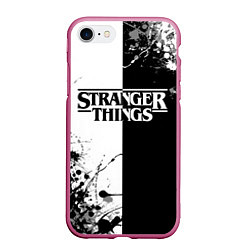 Чехол iPhone 7/8 матовый Stranger Things, цвет: 3D-малиновый