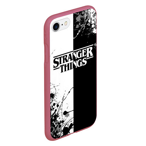 Чехол iPhone 7/8 матовый Stranger Things / 3D-Малиновый – фото 2