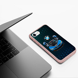 Чехол iPhone 7/8 матовый BMW i8 Turbo тюнинговая, цвет: 3D-светло-розовый — фото 2