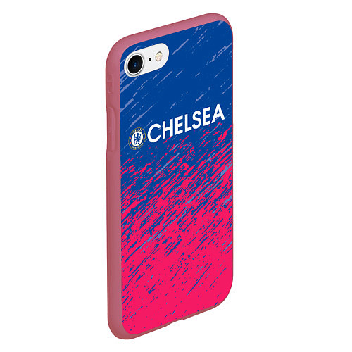 Чехол iPhone 7/8 матовый Chelsea Челси / 3D-Малиновый – фото 2