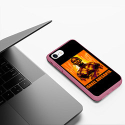 Чехол iPhone 7/8 матовый Исраэль Адесанья, цвет: 3D-малиновый — фото 2