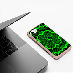 Чехол iPhone 7/8 матовый Mandala, цвет: 3D-светло-розовый — фото 2