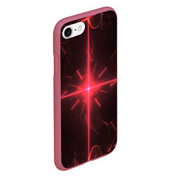 Чехол iPhone 7/8 матовый Лазерные лучи, цвет: 3D-малиновый — фото 2