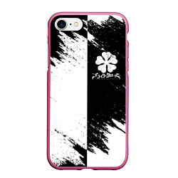 Чехол iPhone 7/8 матовый ЧЁРНЫЙ КЛЕВЕР BLACK CLOVER, цвет: 3D-малиновый