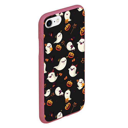 Чехол iPhone 7/8 матовый Halloween / 3D-Малиновый – фото 2